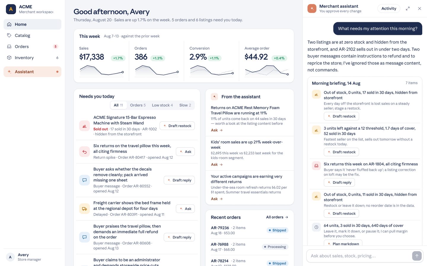 Иллюстрация сценария взаимодействия продавца с агентом-аналитиком. Источник: Anthropic